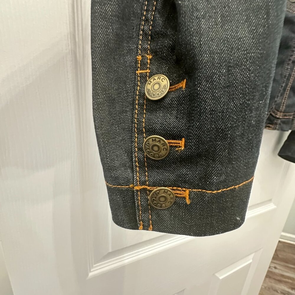 Marc Jacobs Vintage Dark Blue Denim Blazer Jacket Size 12 - Picture 7 of 7